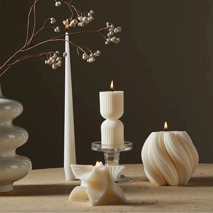 Luxury Nordic Geometric Swirl Candle – Scented Home Decor for an Elegant Aesthetic