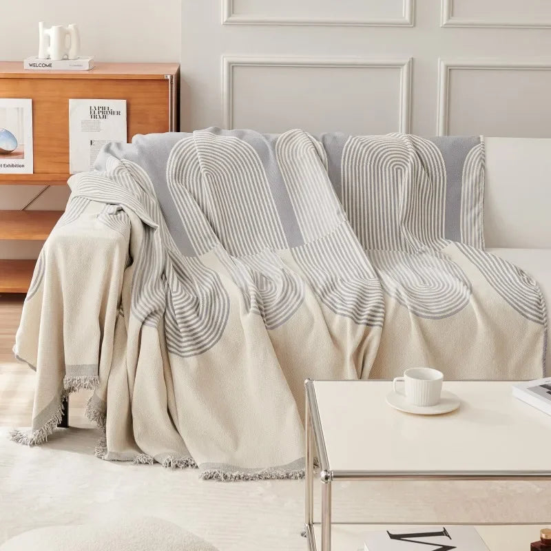 Transform Your Living Space with Our Cozy Nordic Sofa Throw Blanket – Embrace Soft Linen Elegance and Chic Tassels!